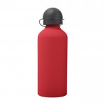 Botella de aluminio para agua fría color rojo cuarta vista