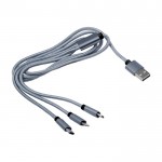Set de cables de carga con múltiples conectores y longitud de 95cm color plateado primera vista