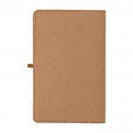Cuaderno de papel kraft lavado A5 hojas a rayas color marrón cuarta vista