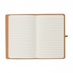 Cuaderno de papel kraft lavado A5 hojas a rayas color marrón sexta vista