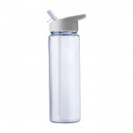 Botella deportiva de plástico reciclado con pajita plegable 750ml color blanco primera vista