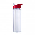 Botella deportiva de plástico reciclado con pajita plegable 750ml color rojo primera vista
