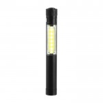 Linterna personalizable de tecnología COB con imán y clip metálico color negro quinta vista