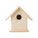 Casa de pájaros de madera para pintar color marrón segunda vista