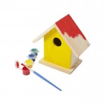 Casa de pájaros de madera para pintar color marrón séptima vista