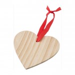 Adorno de madera con forma de corazón color marrón segunda vista