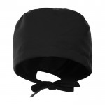 Gorro sanitario de poliéster con cintas ajustables 150 g/m2 color negro segunda vista