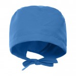 Gorro sanitario de poliéster con cintas ajustables 150 g/m2 color azul bondi segunda vista