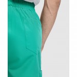 Pantalón sanitario unisex con corte de pierna recto 170 g/m2 Roly Fiber color blanco vista detalle 3
