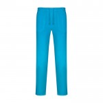 Pantalón sanitario largo unisex con corte recto 195 g/m2 Roly Care color azul cian segunda vista