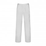 Pantalón laboral de poliéster y algodón de corte recto 210 g/m2 Roly Pintor color blanco segunda vista