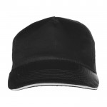 Gorras de publicidad 5 paneles en algodón y cierre de velcro ClearLine color negro segunda vista