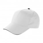 Gorras de publicidad 5 paneles en algodón y cierre de velcro ClearLine color blanco primera vista
