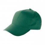 Gorras de publicidad 5 paneles en algodón y cierre de velcro ClearLine color verde primera vista