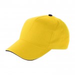 Gorras de publicidad 5 paneles en algodón y cierre de velcro ClearLine color amarillo primera vista