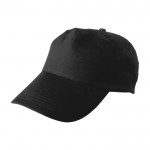 Clásica gorra de algodón de 5 paneles con cierre de plástico color negro primera vista