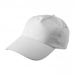 Clásica gorra de algodón de 5 paneles con cierre de plástico color blanco primera vista