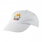 Clásica gorra de algodón de 5 paneles con cierre de plástico color blanco segunda vista