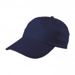Clásica gorra de algodón de 5 paneles con cierre de plástico color azul primera vista