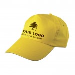 Clásica gorra de algodón de 5 paneles con cierre de plástico color amarillo segunda vista