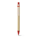 Bolígrafo de papel con clip de madera color rojo