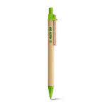 Bolígrafo de papel con clip de madera color verde claro tercera vista