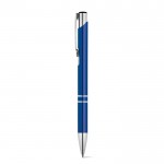 Bolígrafo de aluminio con mecanismo pulsador tinta azul color azul real