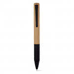 Bolígrafo de bambú con funda color negro