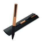 Bolígrafo de bambú con funda color negro vista productos