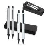 Set profesional de bolígrafo y portaminas color plateado mate vista productos