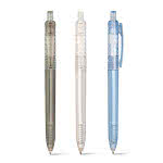 Bolígrafo publicitario reciclado con logo color transparente vista productos