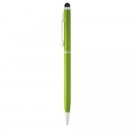 Bolígrafo delgado con puntero táctil color cromado tinta azul Vip Thin color verde claro