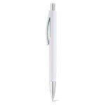 Bolígrafo barato con pulsador efecto metal color verde claro