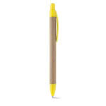 Bolígrafo de cartón barato para publicidad color amarillo