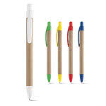 Bolígrafo de cartón barato para publicidad color verde claro vista productos