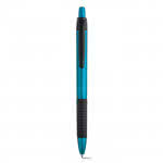 Colorido bolígrafo de acabado metalizado color azul claro