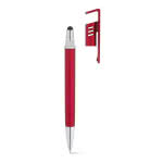 Bolígrafo multifunción con tapón extraíble color rojo con logo