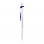 Bolígrafo de ABS con clip en diferentes colores tinta azul color violeta imagen con logo