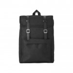 Mochila de poliéster acolchada color negro primera vista