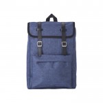 Mochila de poliéster acolchada color azul tercera vista