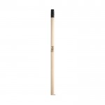 Lápiz de madera natural con parte superior y goma dureza HB color negro imagen con logo