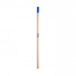 Lápiz de madera natural con parte superior y goma dureza HB color azul claro imagen con logo