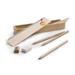Estuche de madera con accesorios color madera