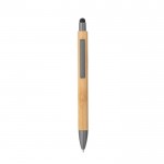Bolígrafo de bambú y clip de metal con puntero táctil tinta negra color titanio primera vista