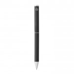 Set de bolígrafo y roller de aluminio reciclado tinta azul y negra color negro septima vista