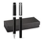 Set de roller y bolígrafo presentado en caja color negro vista productos