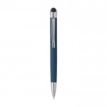 Bolígrafo de aluminio táctil en estuche de metal tinta azul color azul primera vista