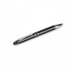 Elegante bolígrafo corporativo con puntero color negro con logo