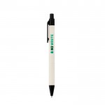 Bolígrafo de aluminio reciclado de cartones de leche tinta azul color negro imagen con logo