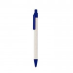 Bolígrafo de aluminio reciclado de cartones de leche tinta azul color azul primera vista